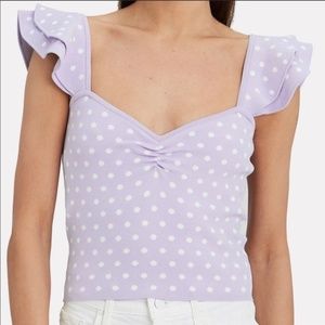 Ronny Kobo x Intermix Exclusive Polka Dot Ruffle Top